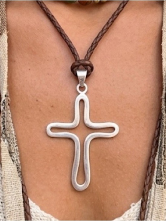 Taxco Jewelry - Vintage Large Taxco Mexico 925 Sterling Silver Openwork Cross Pendant